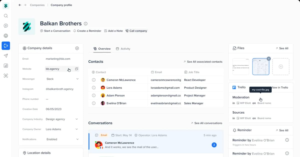 CRM Dashboard Preview